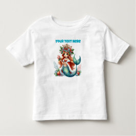 Camiseta De Bebé Navidades Sirenita Toddler T-Shirt - Texto editabl