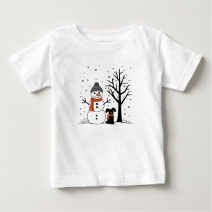 Camiseta De Bebé Navidades Snowman Xmas Dog Winter