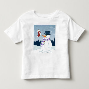 Camiseta De Bebé Navidades Snowman y Stocking