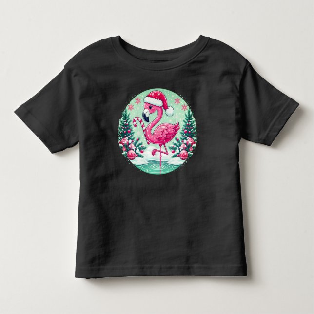 Camiseta De Bebé Navidades Sublimación Flamingo Clipart-10424 (Anverso)