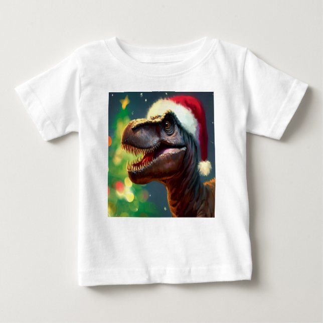 Camiseta De Bebé Navidades T-Rex 2 (Anverso)