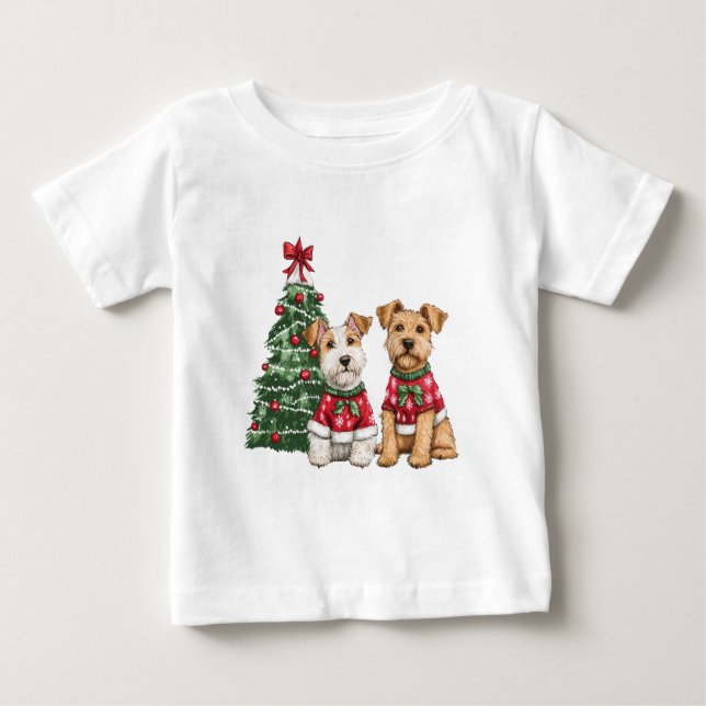Camiseta De Bebé Navidades Welsh Wire Fox Terrier Dogs (Anverso)