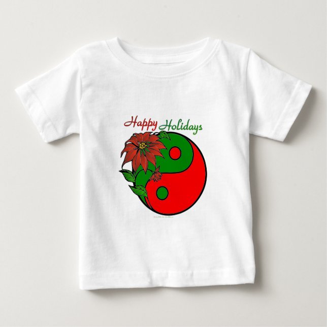 Camiseta De Bebé Navidades Yin Yang Poinsettia (Anverso)
