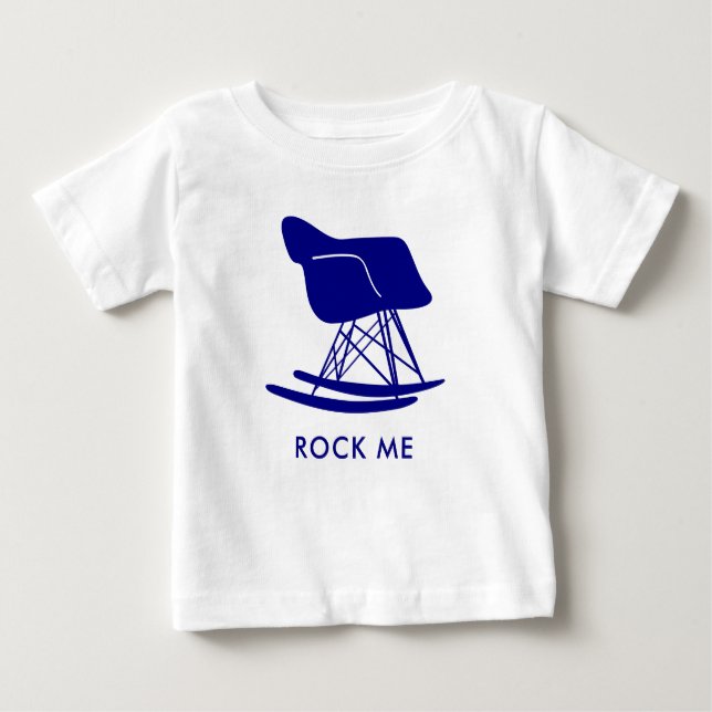 Camiseta De Bebé Navy Mid Century Modern Rocking Chair Tee Shirt (Anverso)
