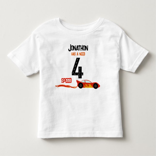 Camiseta De Bebé Necesita 4 racecar de velocidad cuarta fiesta de c (Anverso)