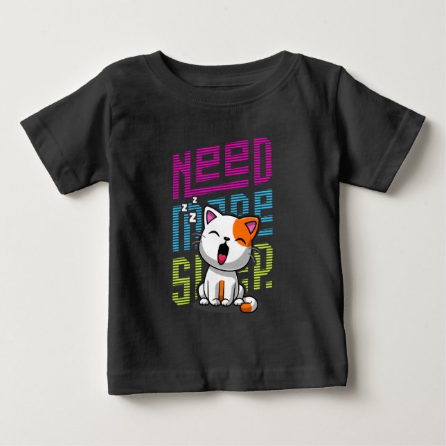 Camiseta De Bebé Necesita más sueño | Divertida expresión de bostez (Anverso)