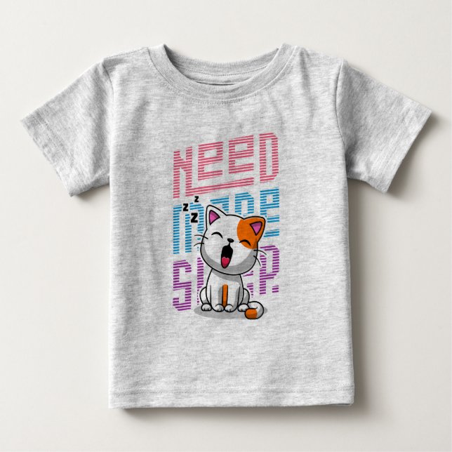 Camiseta De Bebé Necesita más sueño | Divertida expresión de bostez (Anverso)