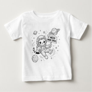 Camiseta De Bebé Necesito Más Espacio Gato Astronauta Divertido