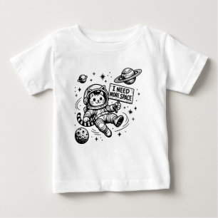 Camiseta De Bebé Necesito Más Espacio Gato Astronauta Divertido