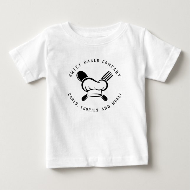 Camiseta De Bebé Negocio Moderno de Panadería Dulce (Anverso)