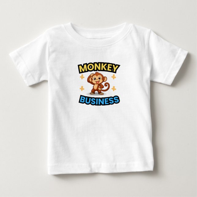 Camiseta De Bebé Negocios de Mono Divertidos  (Anverso)