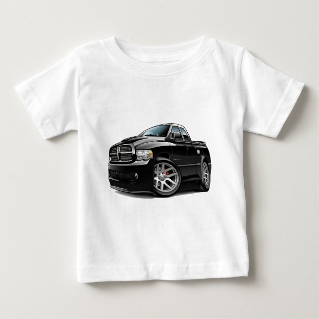 Camiseta De Bebé Negro de Dualcab del espolón de Dodge SRT10 (Anverso)