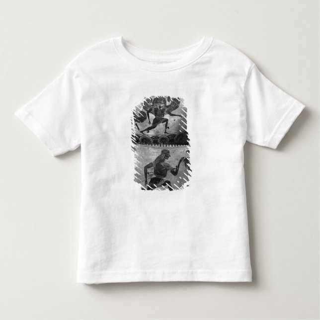 Camiseta De Bebé Negro-figura dinos del ático (Anverso)