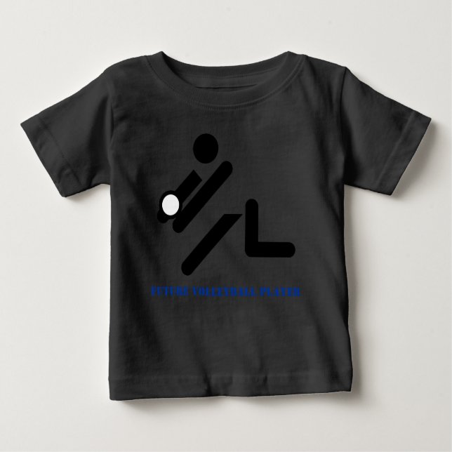 Camiseta De Bebé Negro futuro del jugador de voleibol, (Anverso)
