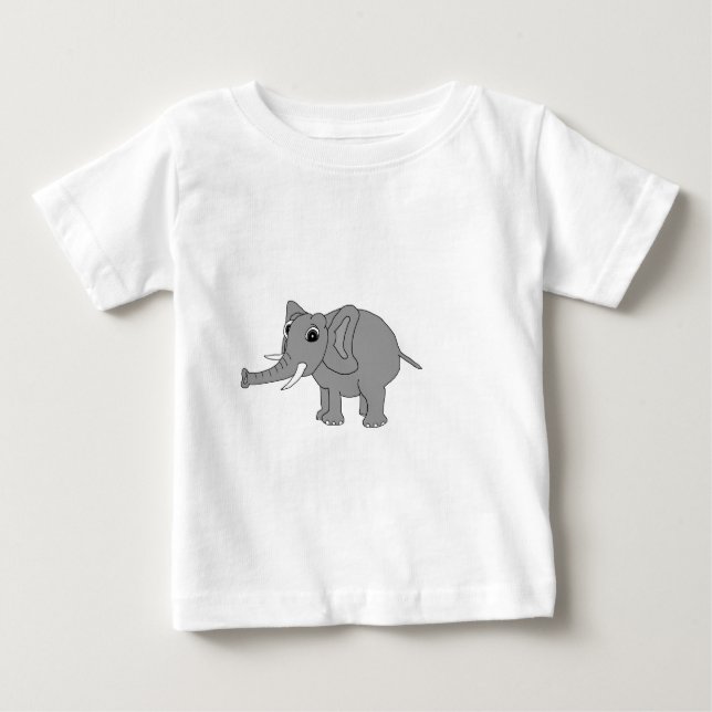 Camiseta De Bebé "Nellie" el elefante (blanco y negro) (Anverso)