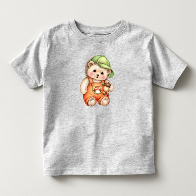 Camiseta De Bebé Nena erizo con traje de naranja de Natasha Us (Anverso)