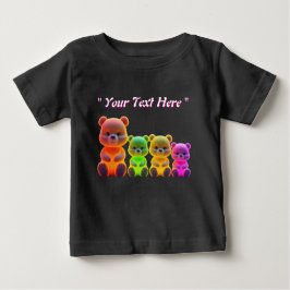 Camiseta De Bebé Neon Bear Family Digital Art