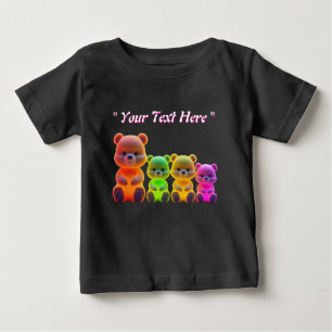 Camiseta De Bebé Neon Bear Family Digital Art