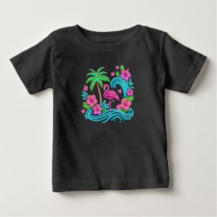 Camiseta De Bebé Neon Flamingo Tropical