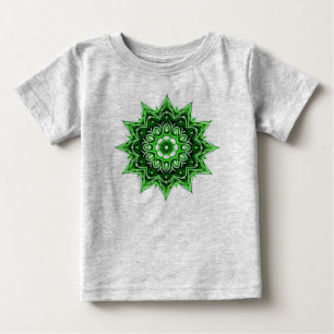 Camiseta De Bebé Neon Green Mandala Glow
