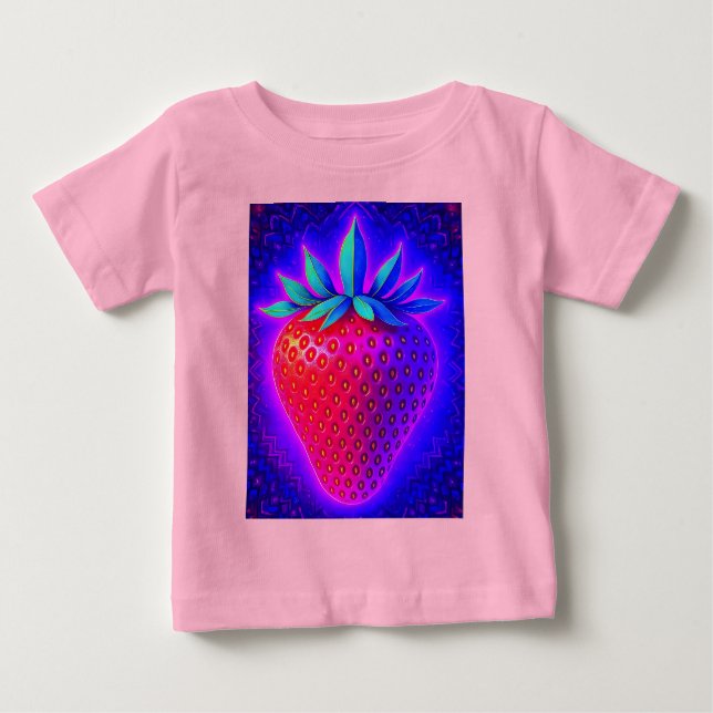 CAMISETA DE BEBÉ NEON STRAWBERRY (Anverso)
