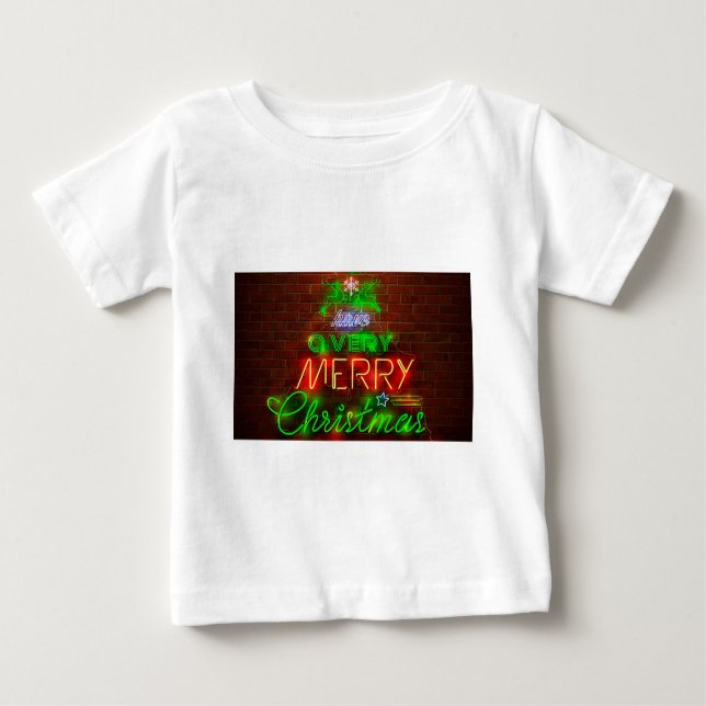Camiseta De Bebé Neon Tiene Una Feliz Navidad (Anverso)