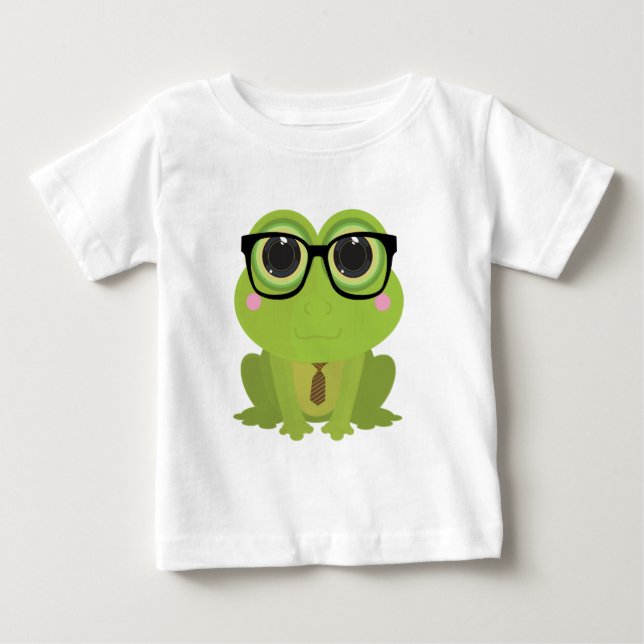 Camiseta De Bebé Nerd de rana (Anverso)