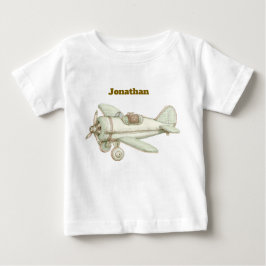 Camiseta de bebé neutra vintage editable