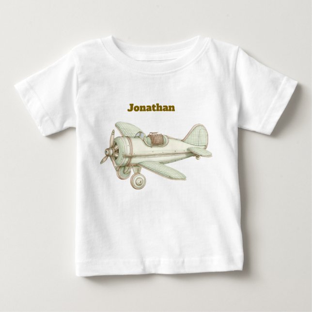 Camiseta de bebé neutra vintage editable (Anverso)