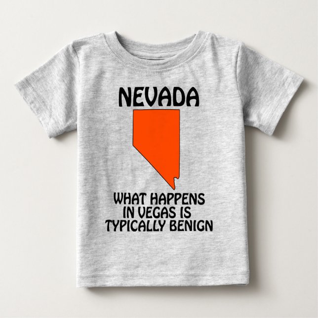 Camiseta De Bebé Nevada - Lo que pasa en Vegas es típicamente benig (Anverso)