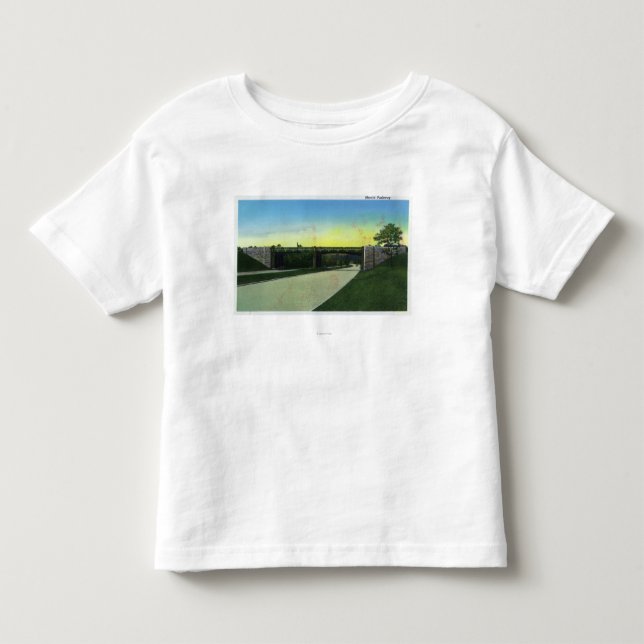 Camiseta De Bebé New Haven, CTView de la ruta verde de Merritt (Anverso)