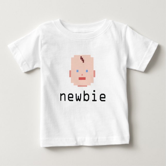 Camiseta De Bebé Newbie del bebé del pixel (Anverso)