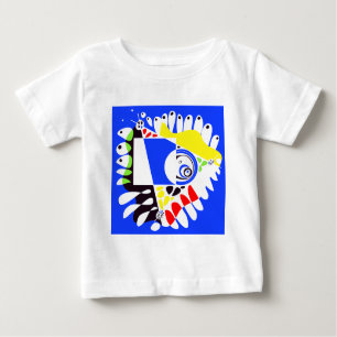 Camiseta De Bebé Nido de pájaro - Blanco azul real
