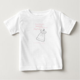 Camiseta De Bebé Nieta, bautismo en rosa personalizado
