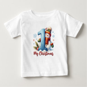 Camiseta De Bebé Nieve acuarela de Navidades elegantes