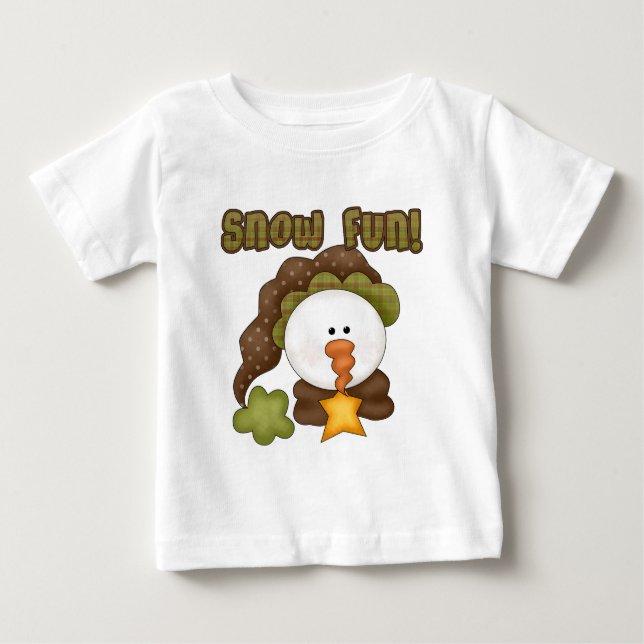 Camiseta De Bebé Nieve divertida, Snowman Prim Country (Anverso)