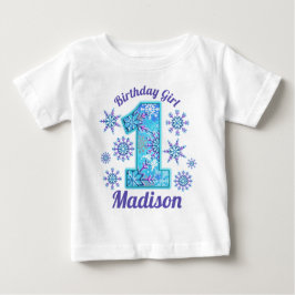 Camiseta De Bebé Nieve primer cumpleaños congelada