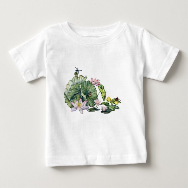 Camiseta De Bebé Nieves y flores de Lotus en Japón (Anverso)