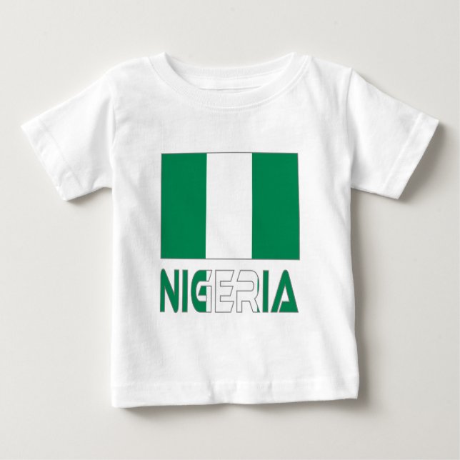 Camiseta De Bebé Nigeria con la bandera nigeriana (Anverso)