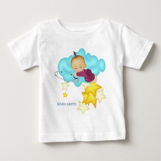 Camiseta De Bebé Niña bebé (2) en una nube (Anverso)