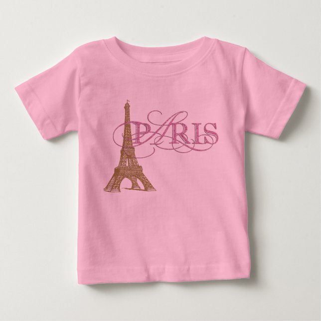 Camiseta De Bebé Niña bebé de París (Anverso)