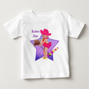 Camiseta De Bebé Niña Bebé Occidental En Caballo Palo