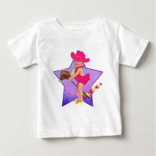 Camiseta De Bebé Niña Bebé Occidental En Caballo Palo