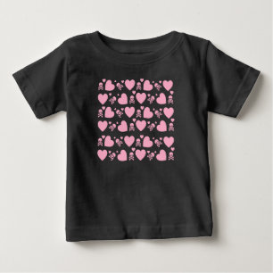 CAMISETA DE BEBÉ NIÑA BEBÉ PINK SKULLS SHIRE