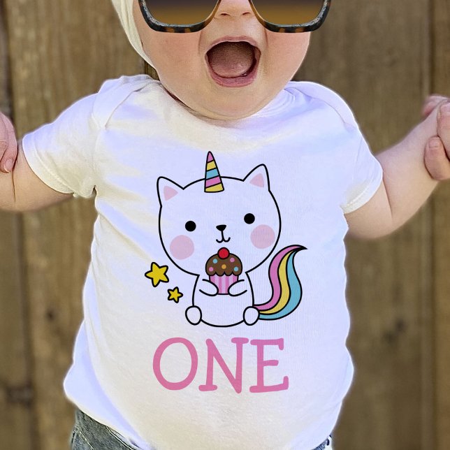 Camiseta De Bebé Niña bebé primer cumpleaños un gato camiseta unico (Subido por el creador)