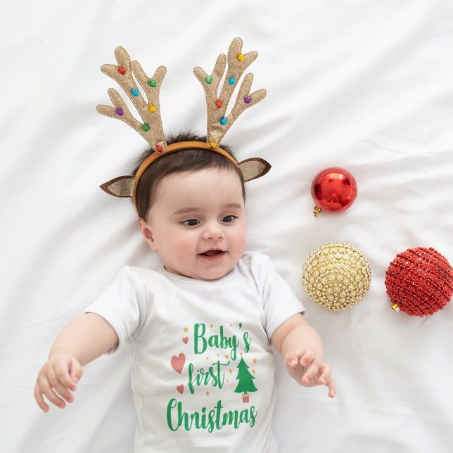 Camiseta De Bebé Niña Bebé Primera Cita De Navidad (Subido por el creador)