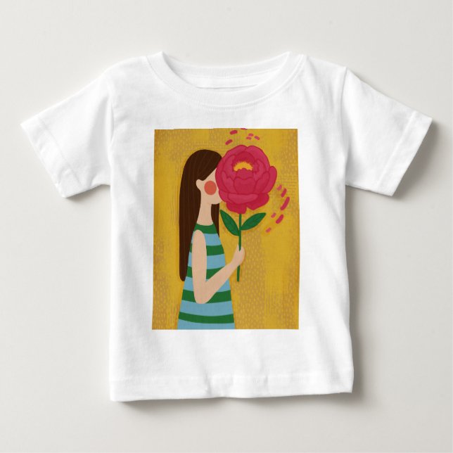 Camiseta De Bebé niña con flores (Anverso)