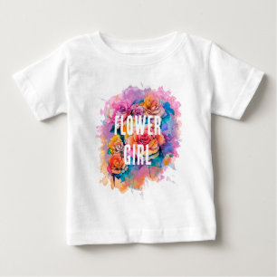 Camiseta De Bebé Niña con ramo de acuarela moderna