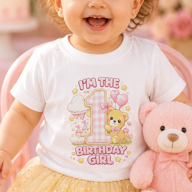 Camiseta de bebé Niña Cumpleaños | Tema Rosa (Subido por el creador)