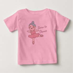 Camiseta De Bebé Niña de ballet de dibujos animados lindos